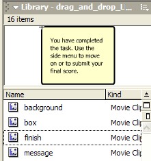 the finish movieclip in the library
