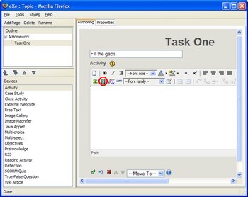 inserting the flash cloze