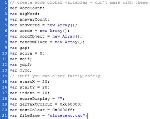 code that can be changed